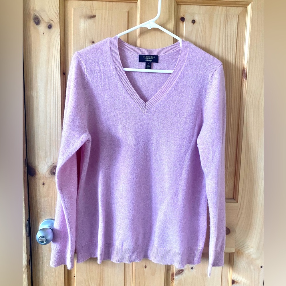 Charter Club Cashmere Pink V-Neck Sweater